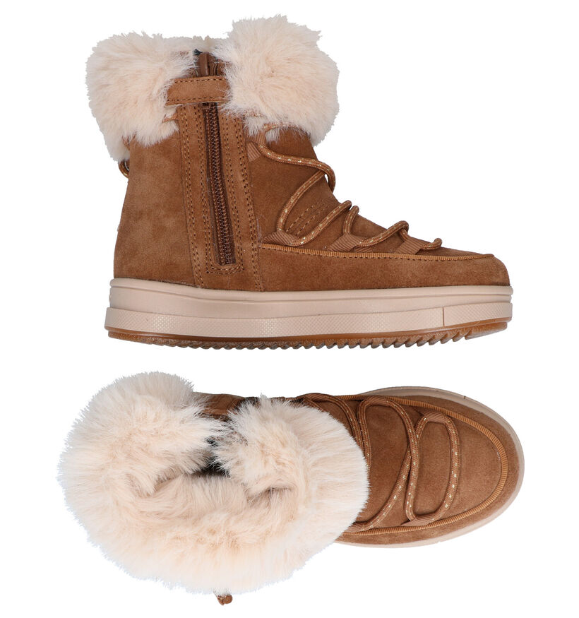 Geox Rebecca Cognac Snowboots in stof (295122)