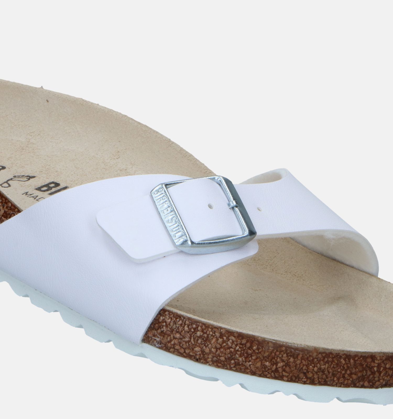 Birkenstock Madrid Birko Flor Witte Slippers Dames Slippers Online op TORFS.BE