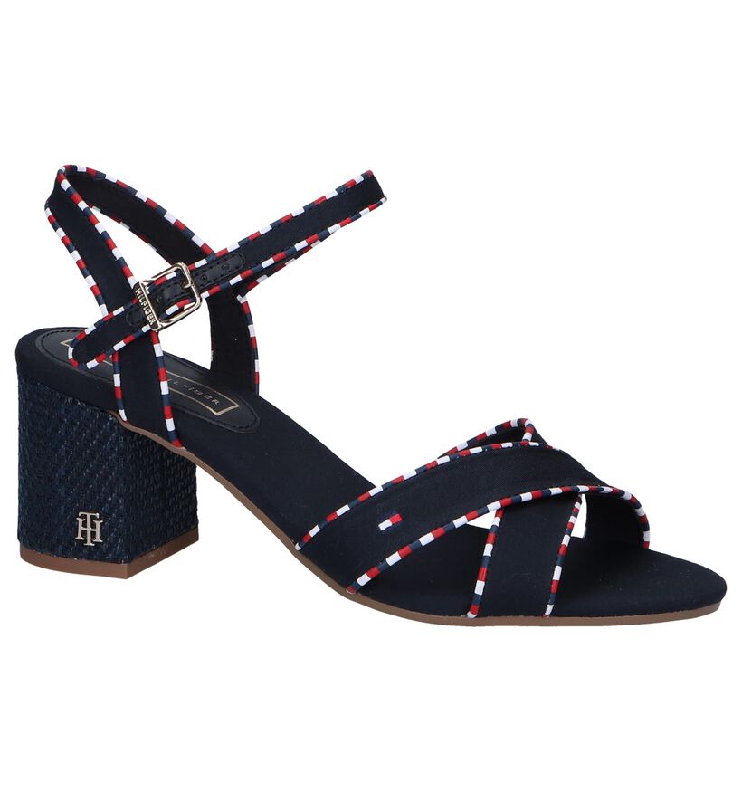 Tommy Hilfiger Sandales à talons en Bleu foncé en textile (252687)