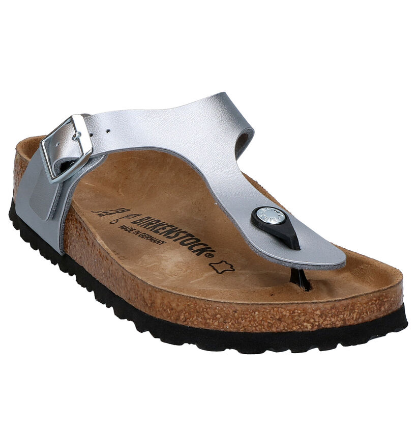 Birkenstock Gizeh Birko-Flor Zwarte Teenslippers voor dames (338058)