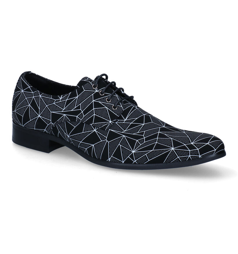 Lureaux Silver Spider Zwarte Geklede Veterschoenen in kunststof (312586)