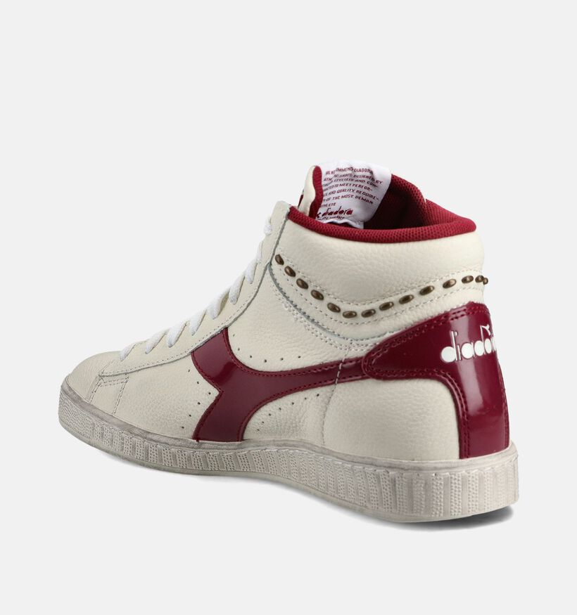 Diadora Game Studs Baskets montantes en Ecru/Bordeaux pour femmes (361392)