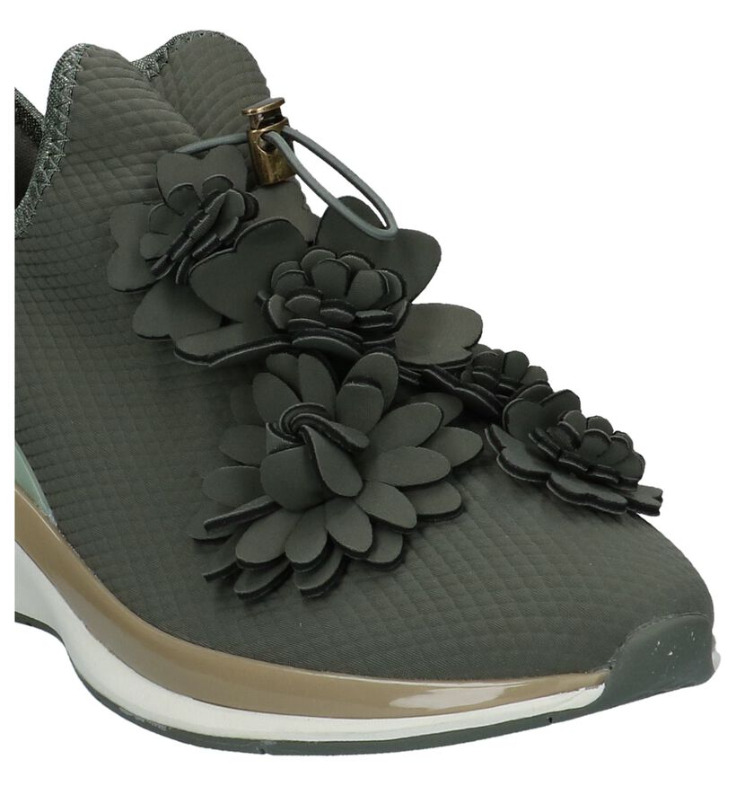 Tamaris Chaussures slip-on en Vert olive en textile (222153)