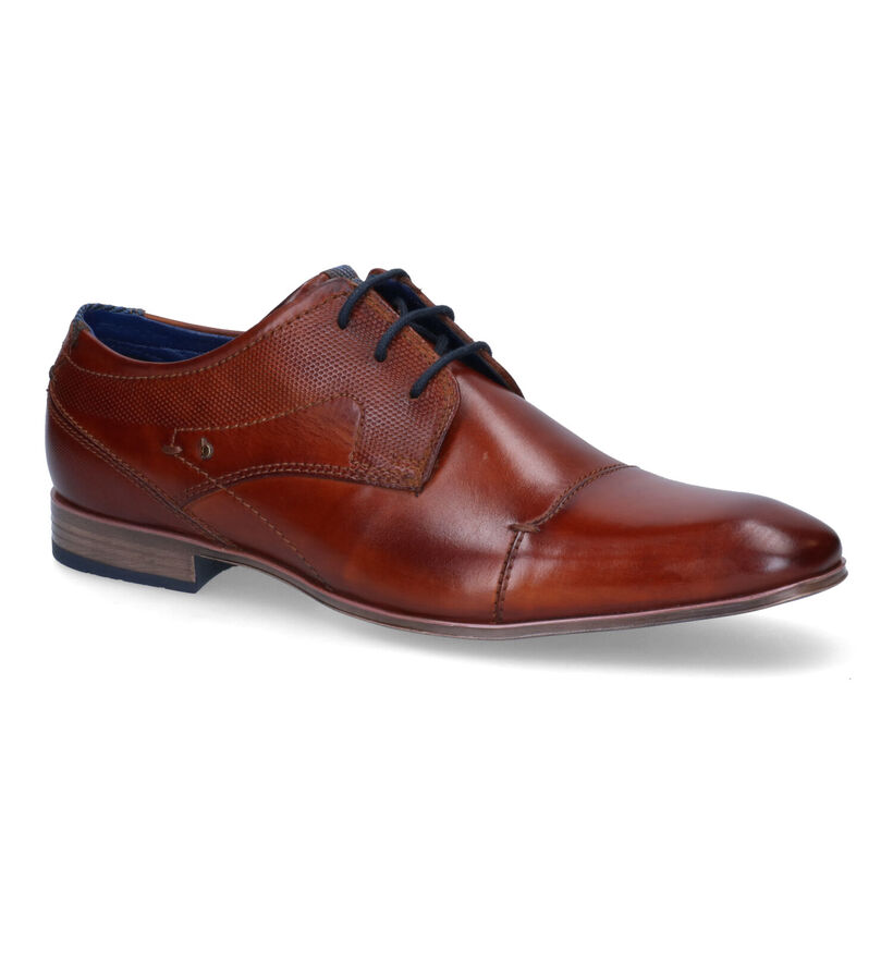 Bugatti Mattia Chaussures à lacets en Cognac pour hommes (306425)