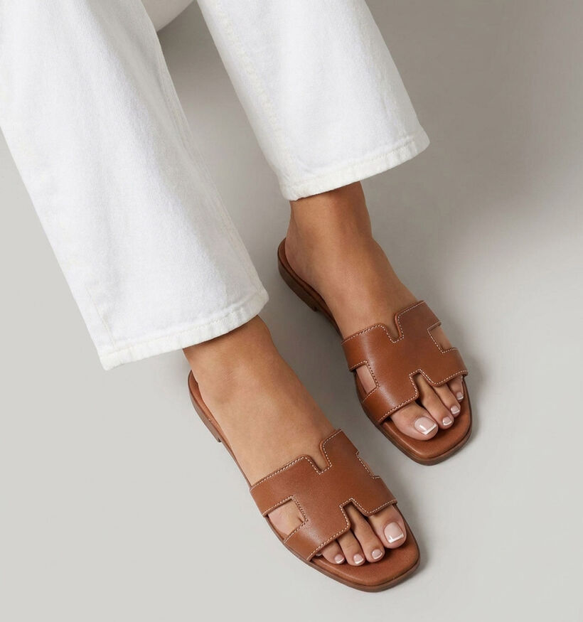 Oh My Sandals Nu-pieds en Cognac pour femmes (373342)