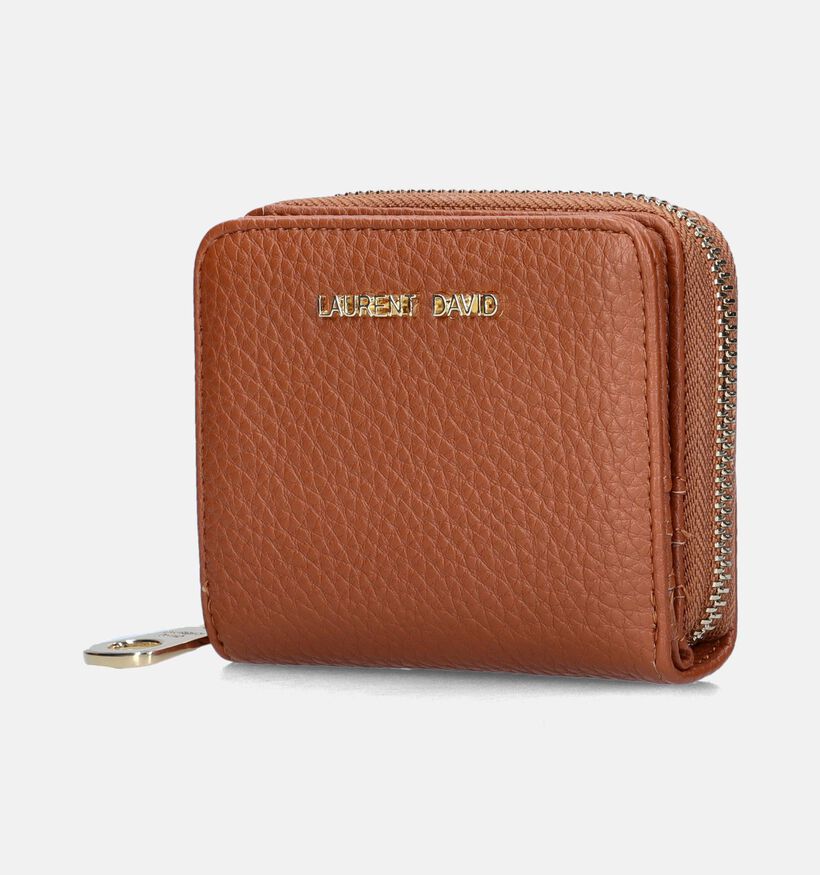 Laurent David Estee 007 Porte-monnaie Zippé en Cognac pour femmes (357973)