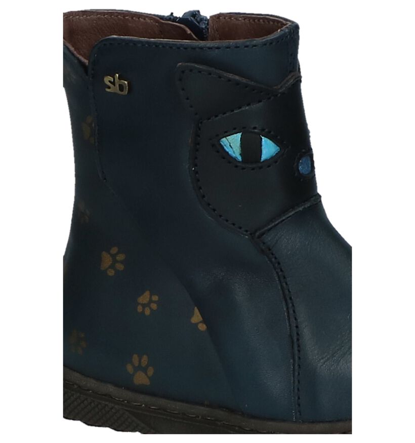 STONES and BONES Bottes basses en Bleu foncé en cuir (223401)