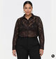 ONLY Carmakoma Zion Donkerbruine Blouse met Lange Mouwen voor dames (381917)