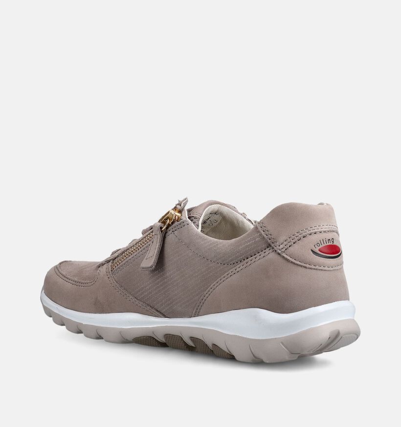 Gabor Rollingsoft Taupe Rits-Veterschoenen voor dames (369507) - geschikt voor steunzolen