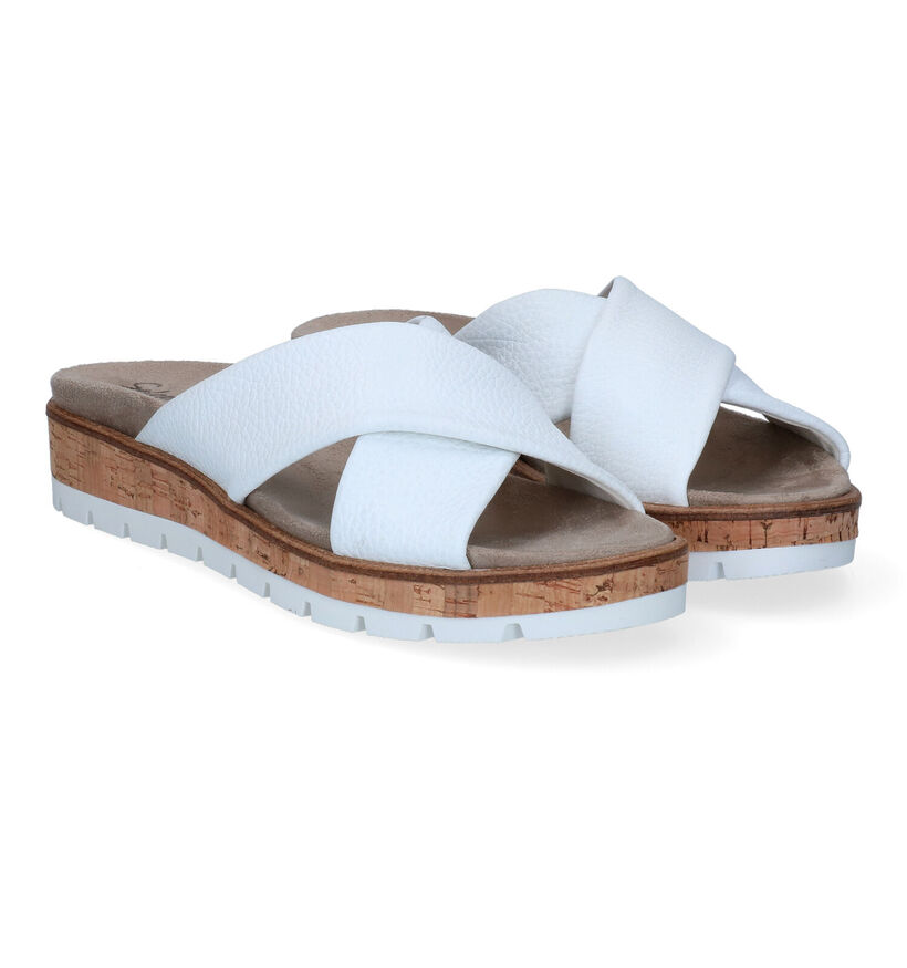 Solemade Mia Witte Slippers in leer (305190)