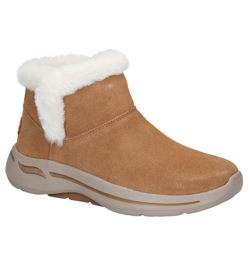 Skechers Go Walk Cognac Snowboots in nubuck (295686)