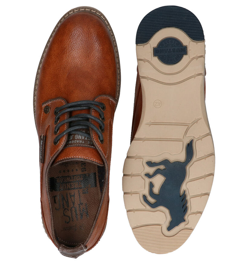 Mustang Cognac Veterschoenen in kunstleer (277290)