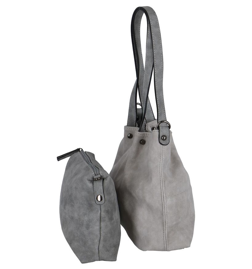 Emily & Noah Grijze Bag in bag Schoudertas in kunstleer (282172)