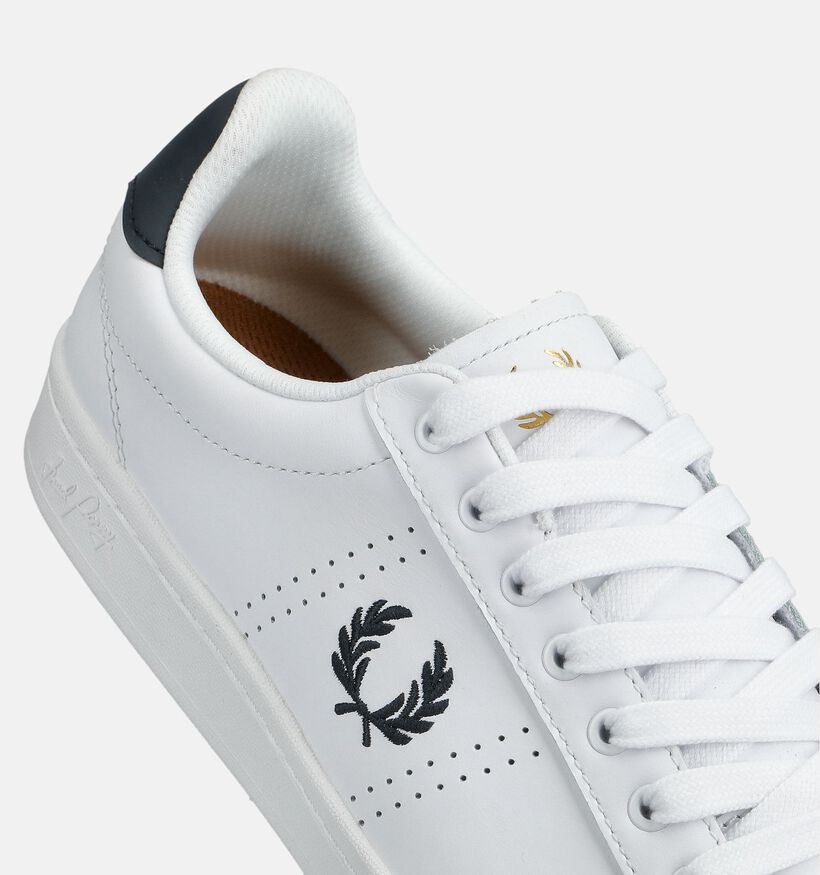 Fred Perry Witte/Blauwe Veterschoenen voor heren (365706) - geschikt voor steunzolen