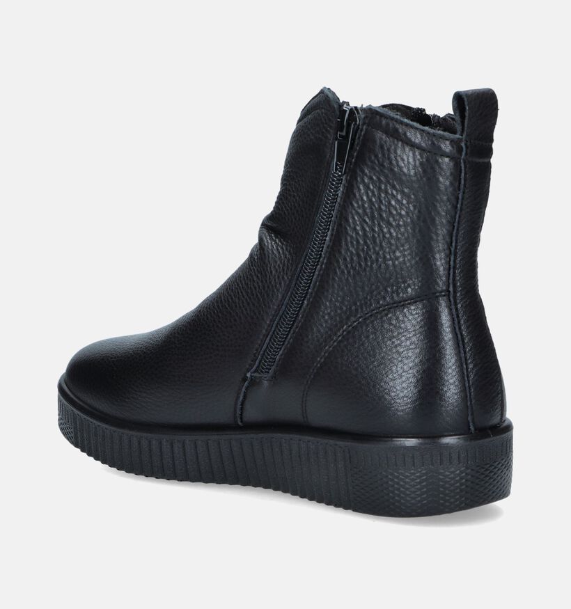 G-Comfort Zwarte Platte enkellaarzen voor dames (348558) - geschikt voor steunzolen