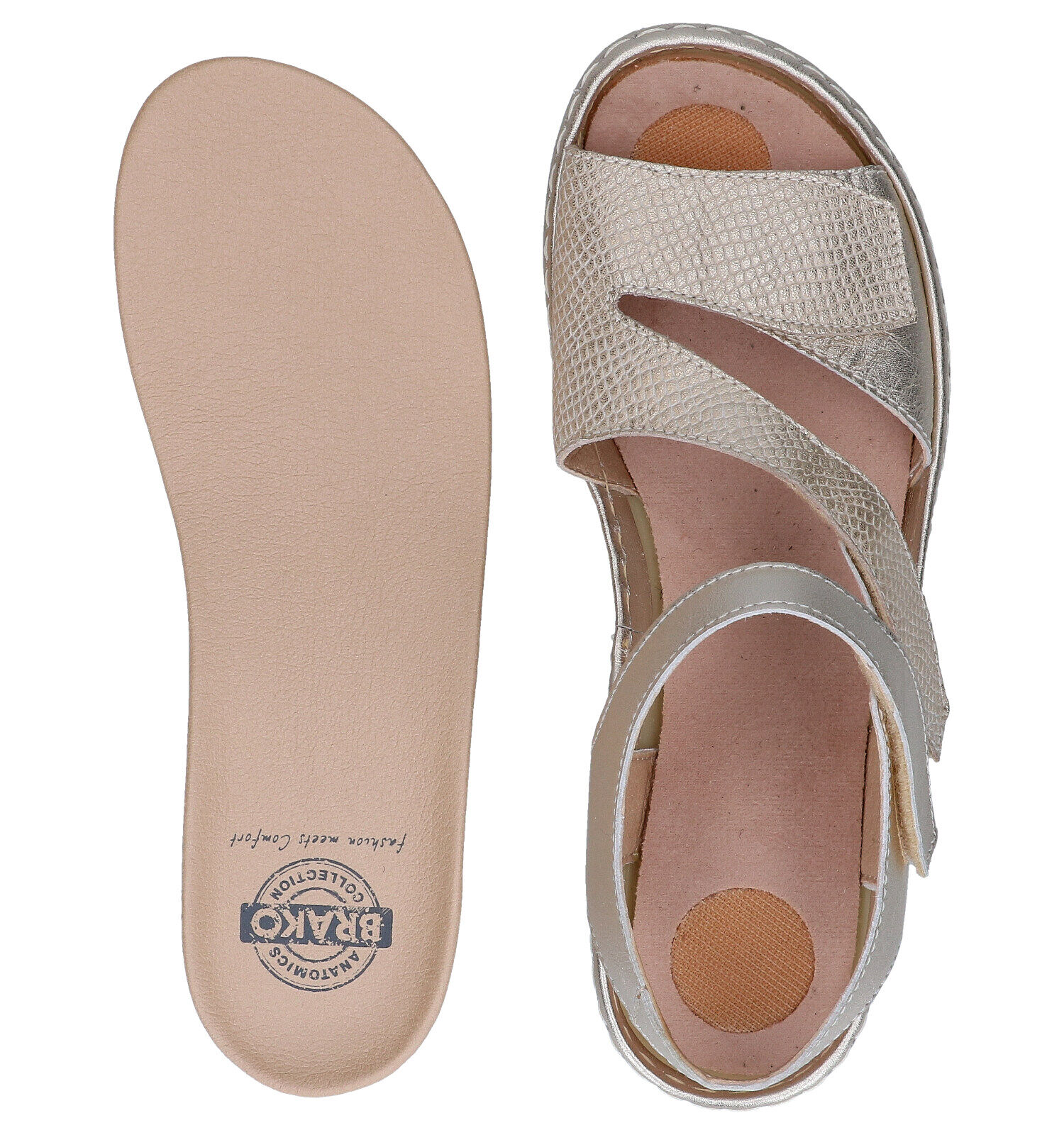Brako Anatomics Gouden Sandalen Dames Sandalen Online op TORFS.BE