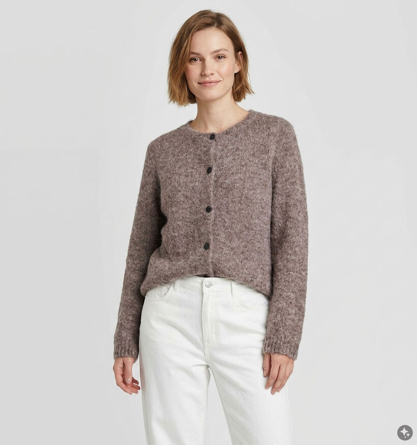 Vero Moda Curve Novah Bruine Cardigan voor dames (378117)