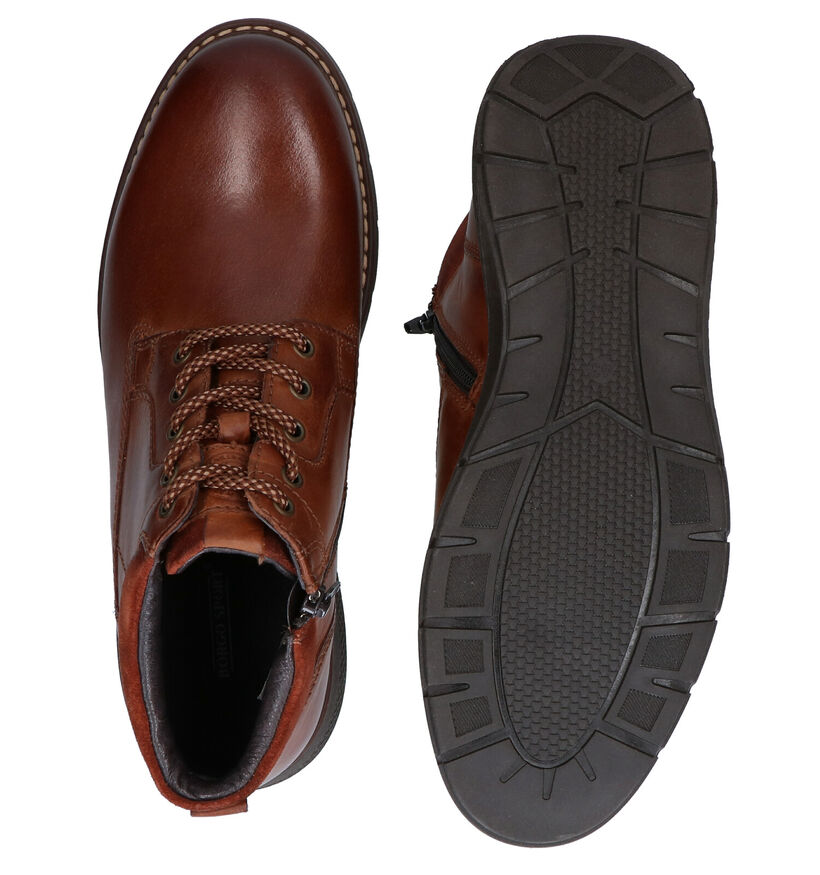 Borgo Sport Cognac Hoge Schoenen in leer (278501)