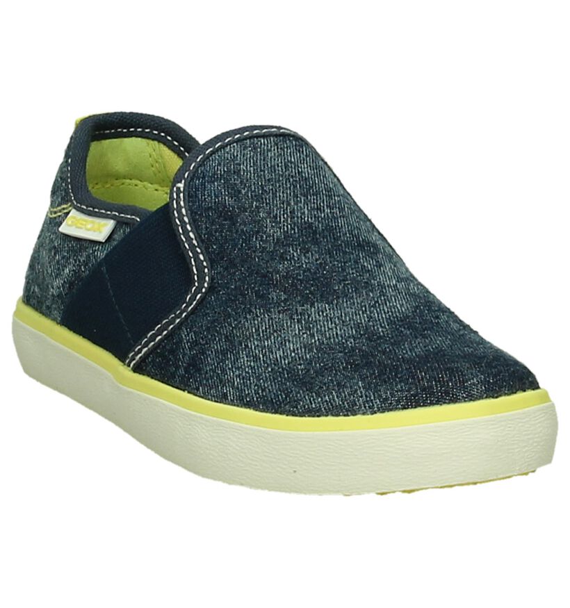 Geox Baskets slip-on en Bleu foncé en textile (190645)