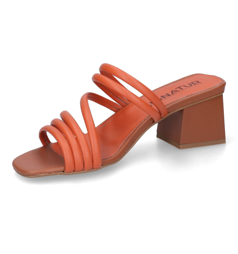 Signatur Nu-pieds à talons en Orange pour femmes (306283)