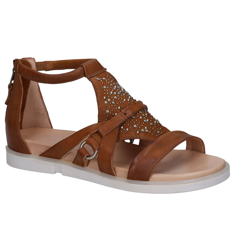 Mjus Cognac Sandalen in leer (289969)