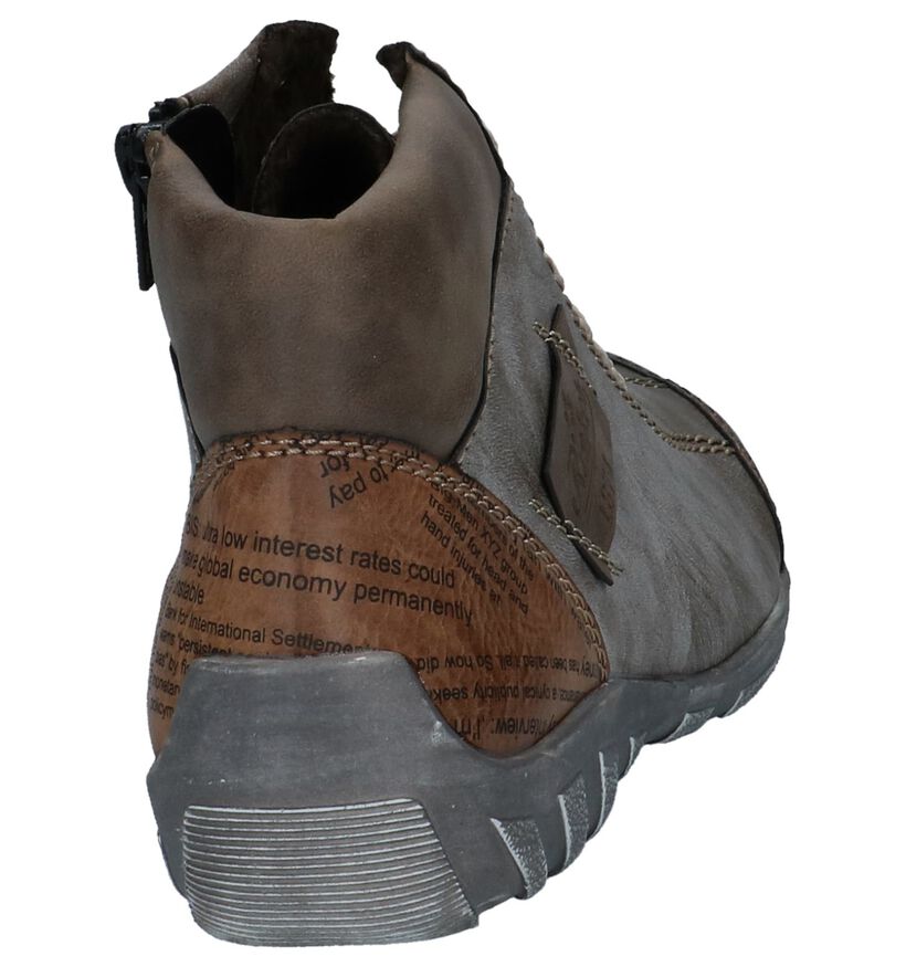 Bruine Hoge Schoenen met Rits/Veter Rieker in kunstleer (245169)