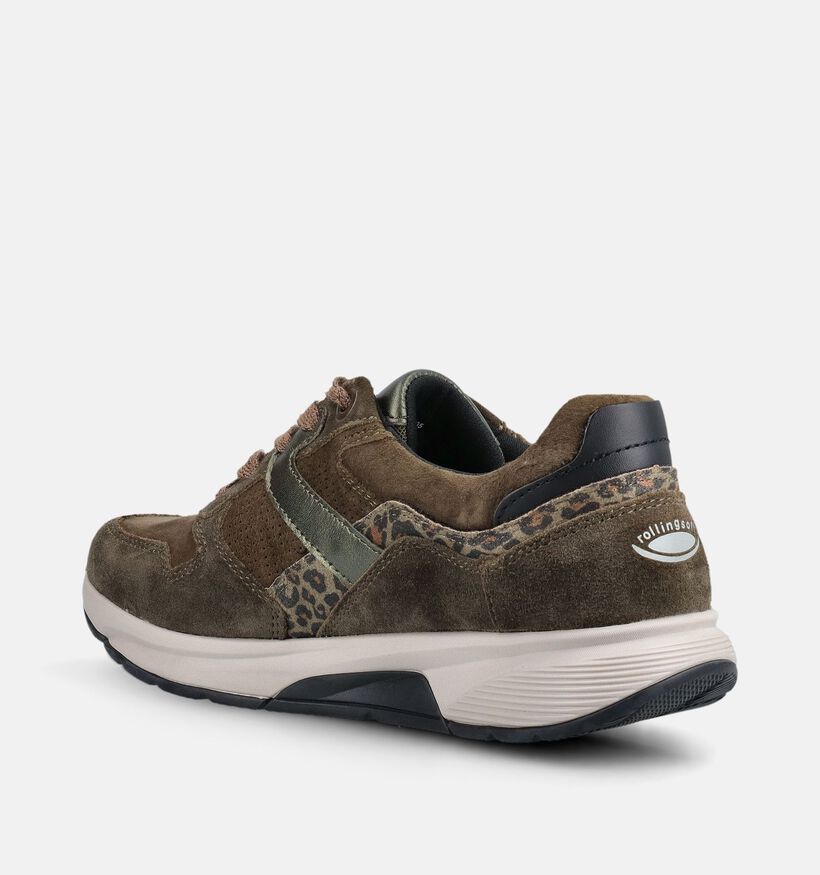Gabor Kakigroene Sneakers voor dames (376943) - geschikt voor steunzolen