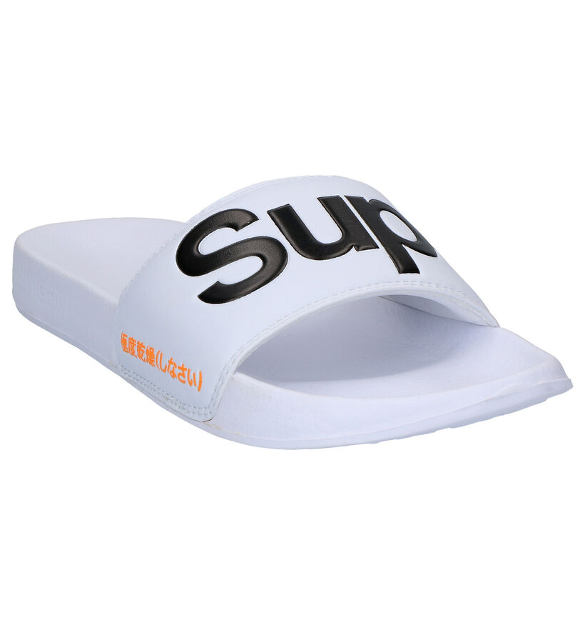 Superdry Witte Badslippers in kunstleer (287827)