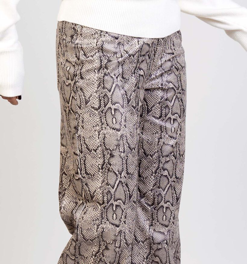 Vero Moda Tessa Snake Pantalon L30 en Beige pour femmes (365682)