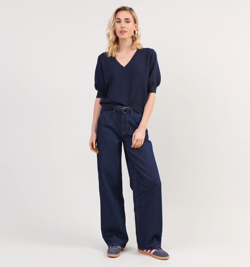 Vero Moda Gold Blauwe Trui met V-hals voor dames (349622)