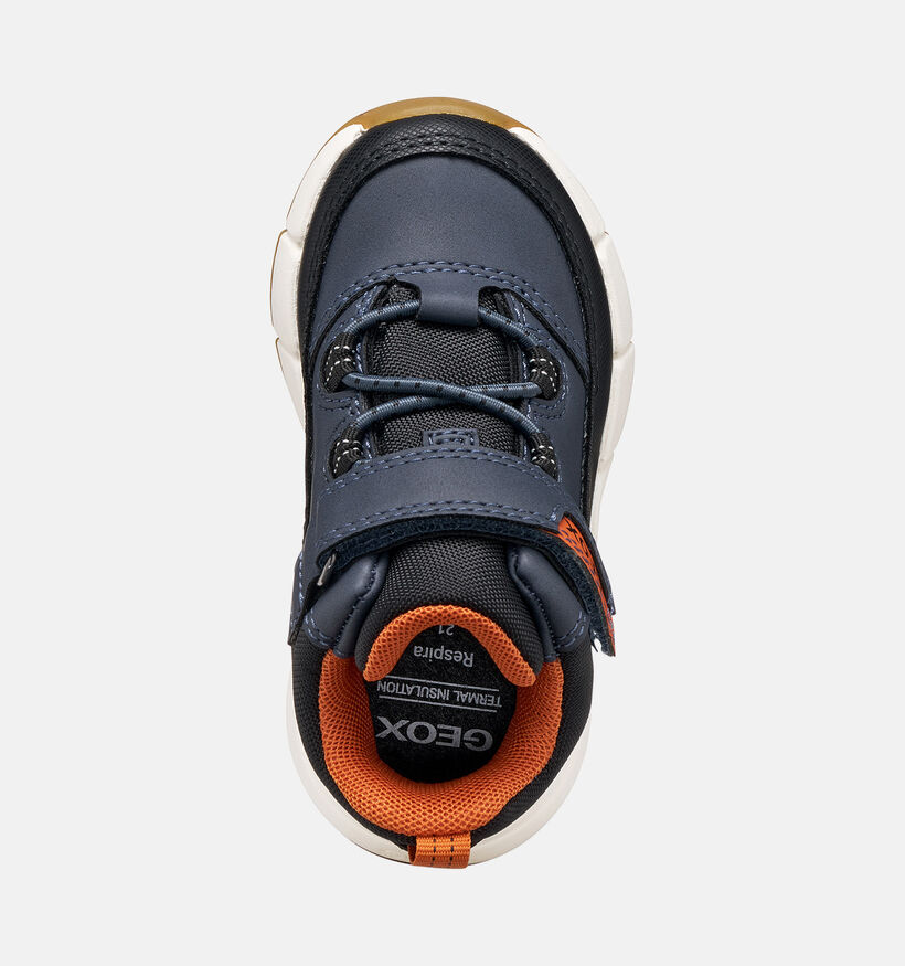 Geox Flexyper Mini Boy Baskets montantes en Bleu fonc&eacute; pour gar&ccedil;ons (376225)