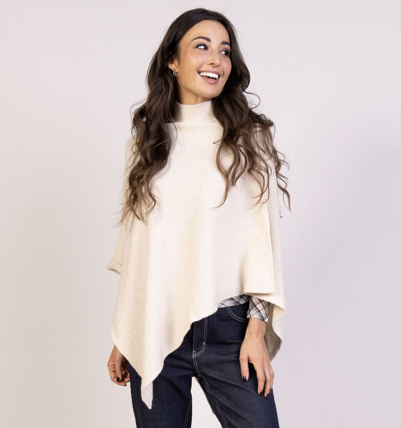 Pieces Fortuna Lichbeige Poncho voor dames (361129)