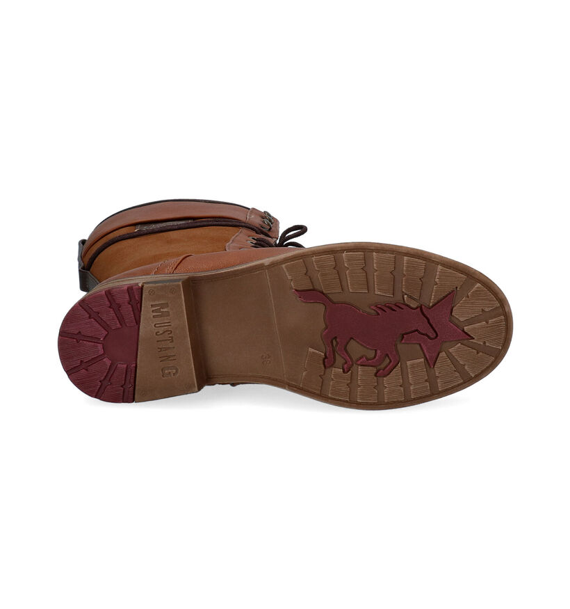Mustang Bottes à lacets en Cognac en simili cuir (298098)