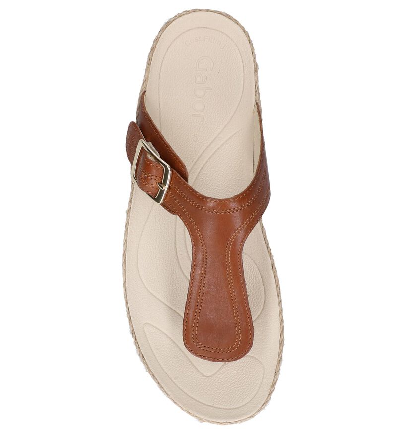 Cognac Teenslippers Gabor Best Fitting in leer (245585)