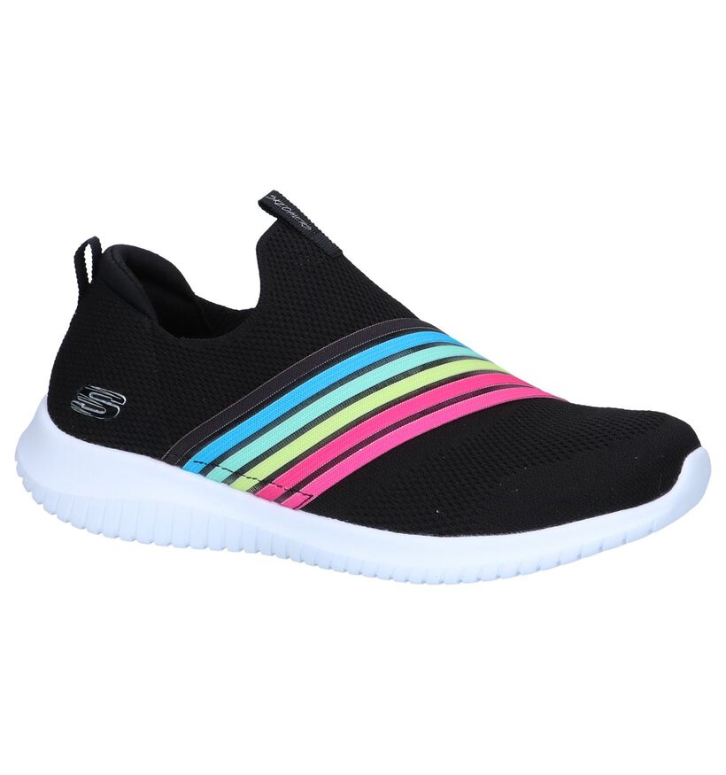 Zwarte Slip-on Sneakers Skechers Ultra Flex Bright in stof (251979)