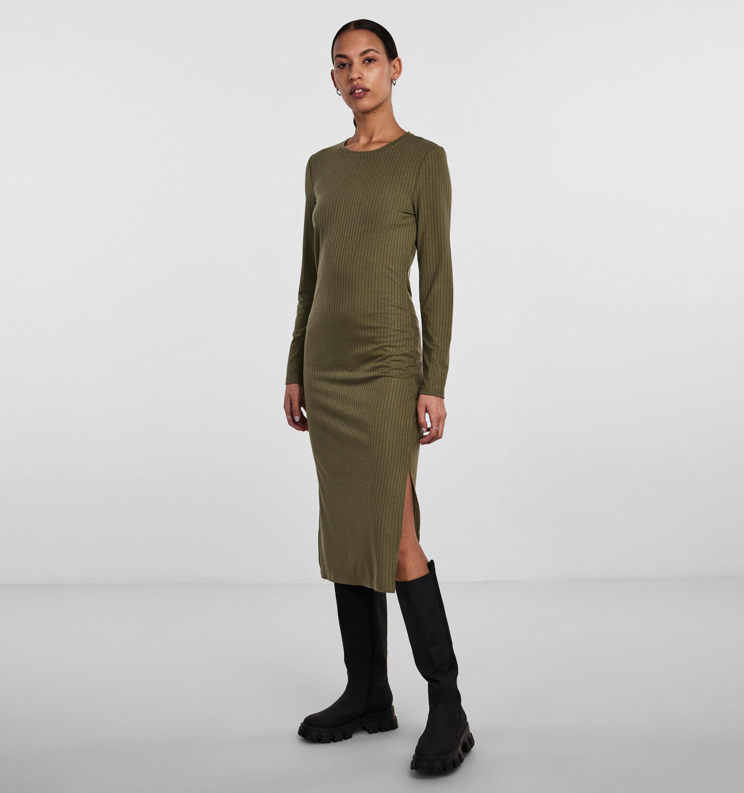 Pieces Kylie Kaki Kokerjurk Dames Kleedjes Online op TORFS.BE