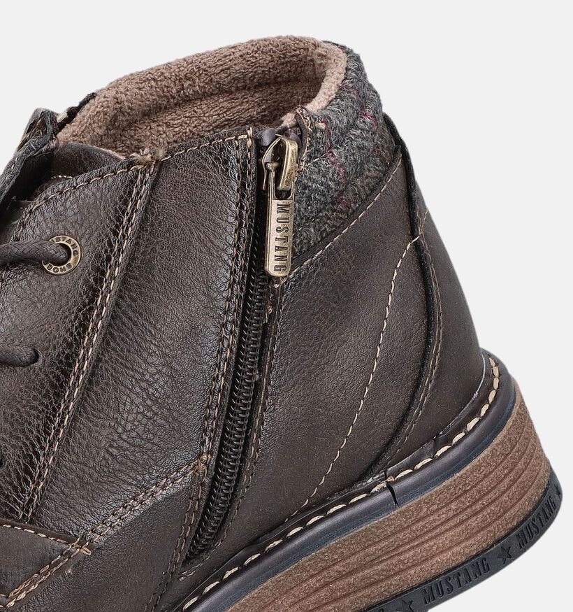 Mustang Donkerbruine Boots met Veters en Rits voor heren (378977)