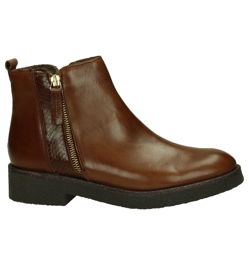 Flair Enkelboots Cognac in leer (183572)