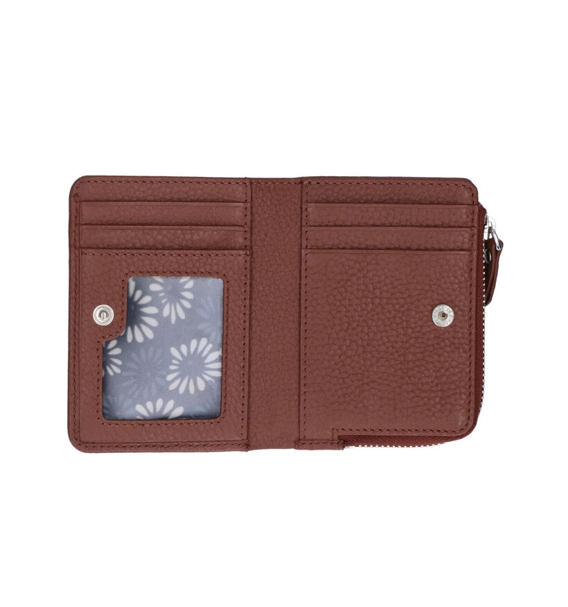 Euro-Leather Porte-monnaie zippé en Noir pour femmes (323431)