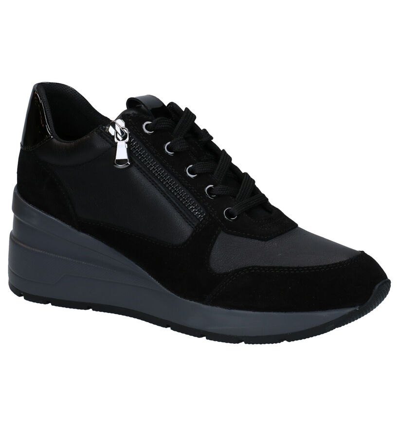 Geox Chaussures à lacets en Noir en cuir (278863)