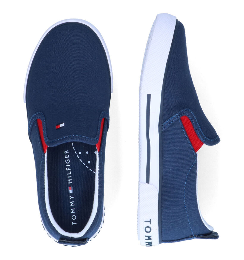 Tommy Hilfiger Baskets slip-on en Bleu pour garçons (303921)