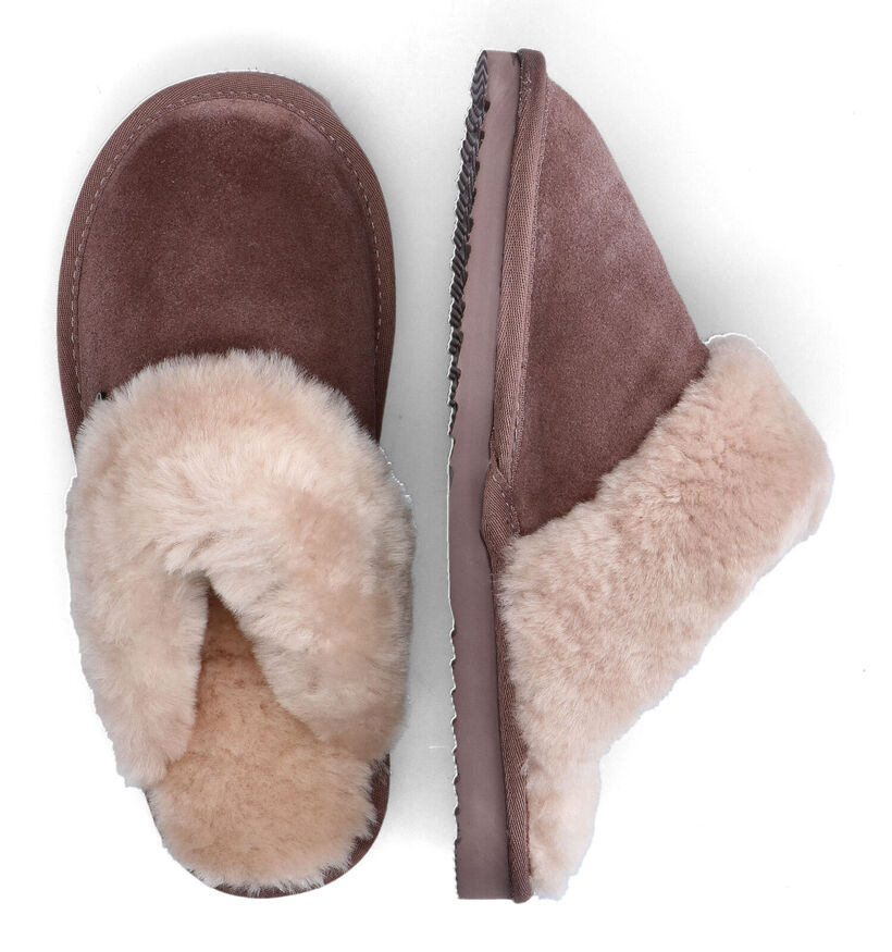 Warmbat Flurry Cognac Wollen Pantoffels voor dames (329908)