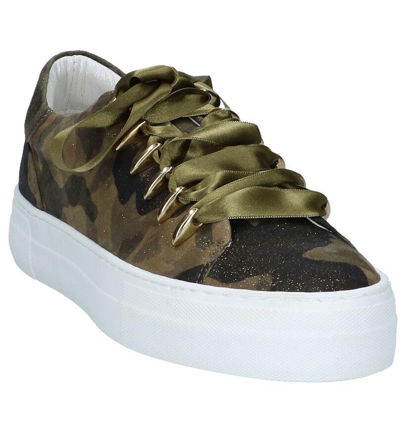 Hip Baskets basses en Vert kaki en nubuck (221779)