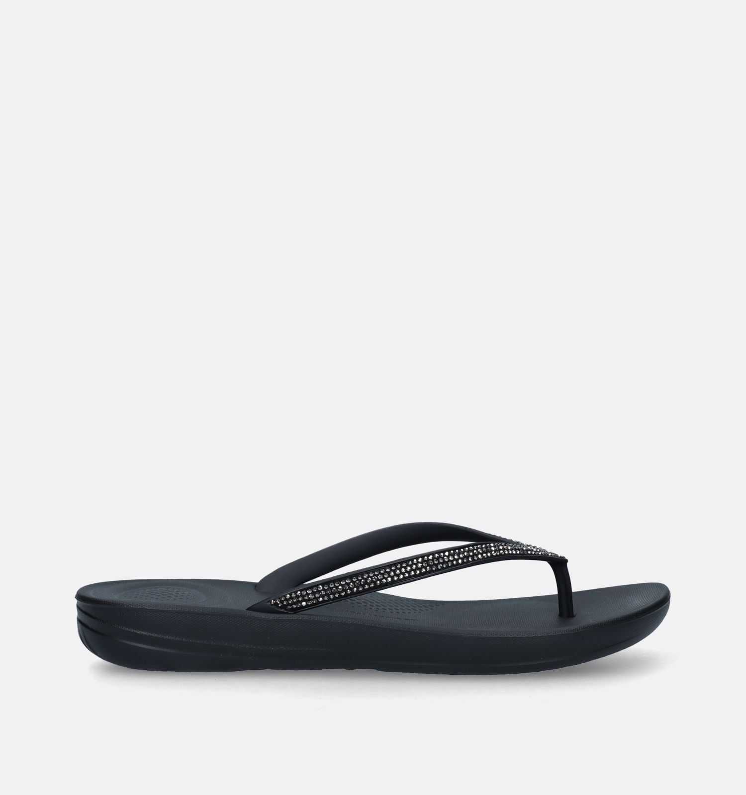 FitFlop Iqushion Sparkle Zwarte Teenslippers Dames Slippers Online op TORFS.BE