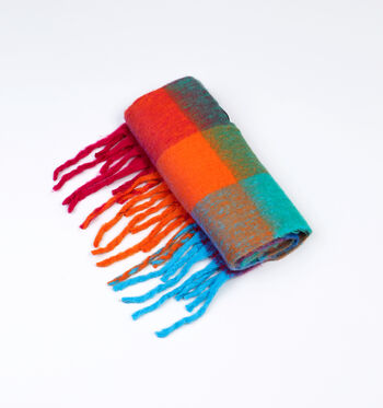 Dolce C. Sjaals Oranje/Blauw/Roze/Groen