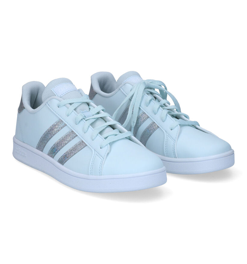 adidas Grand Court K Baskets en Bleu en simili cuir (308070)