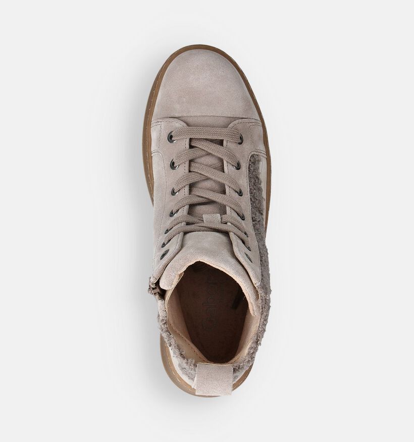 Gabor Donkerbeige Hoge Sneakers voor dames (363154) - geschikt voor steunzolen