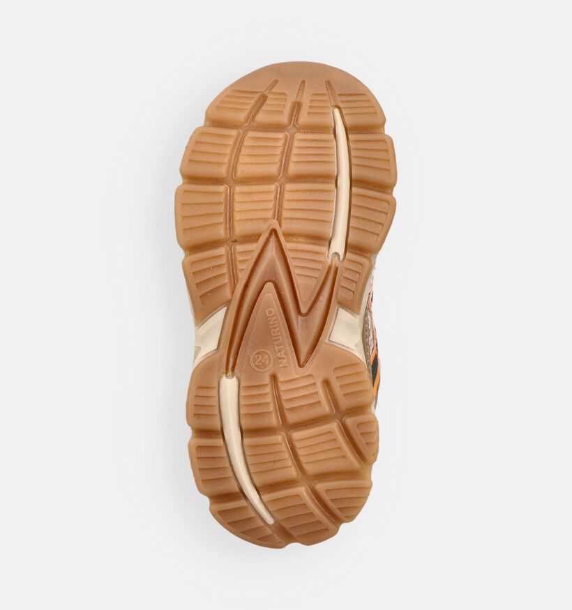 Naturino Wave Beige/Kakigroene Sneakers voor jongens (377261) - geschikt voor steunzolen