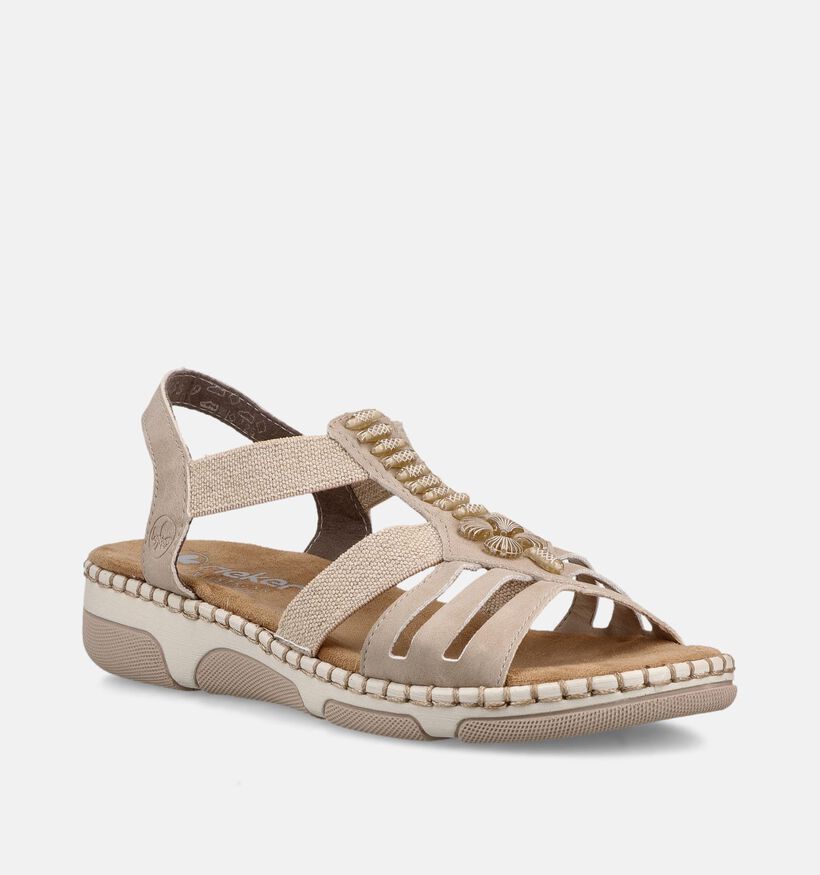 Rieker Sandales plates en Beige pour femmes (370412)