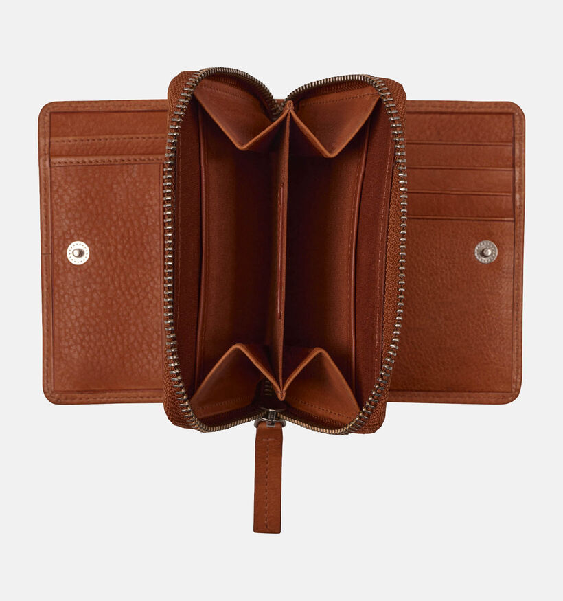 Burkely Skylar Porte-monnaie zippé en Cognac pour femmes (347878)